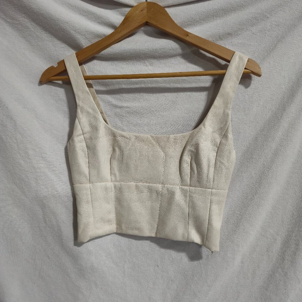 Wilfred Free Faux Leather Bustier Tank Top with Zippered Side Panel Size XS